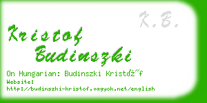 kristof budinszki business card